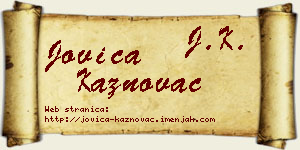 Jovica Kaznovac vizit kartica